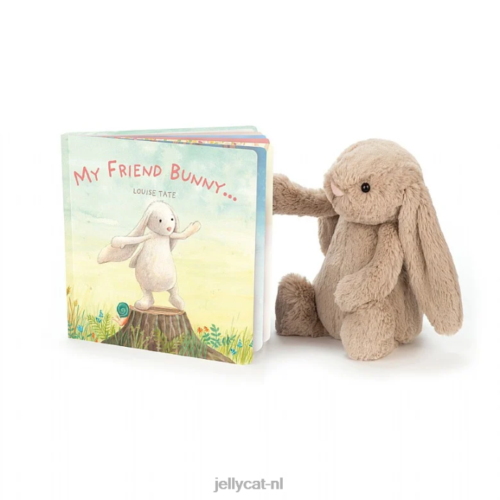 Jellycat mijn vriend konijntjesboek en verlegen konijntje beige NJJ68704 boek