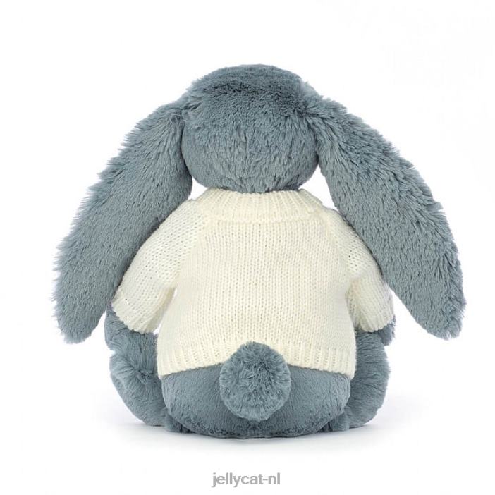 Jellycat bloesem dusky met gepersonaliseerde crèmekleurige trui blauw NJJ68331 speelgoed-