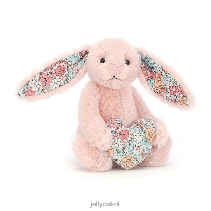 Jellycat bloesem hart blozen konijntje perzik NJJ68337 speelgoed-