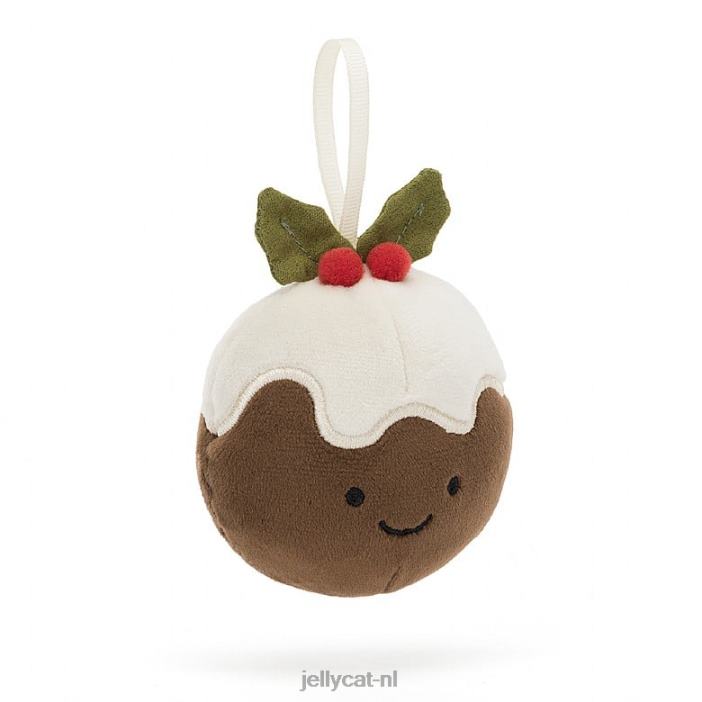 Jellycat feestelijke folly kerstpudding bruin NJJ6839 speelgoed-