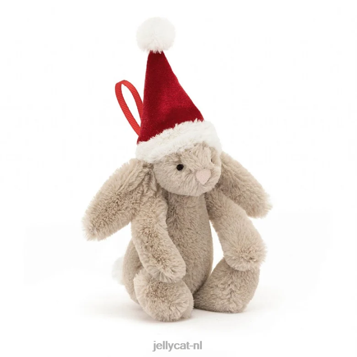 Jellycat verlegen kerstkonijn decoratie beige NJJ68347 speelgoed-