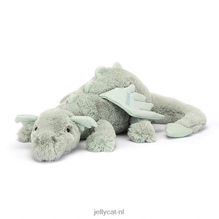 Jellycat gepersonaliseerde salie draak enorm lichtgroen NJJ68646 speelgoed-