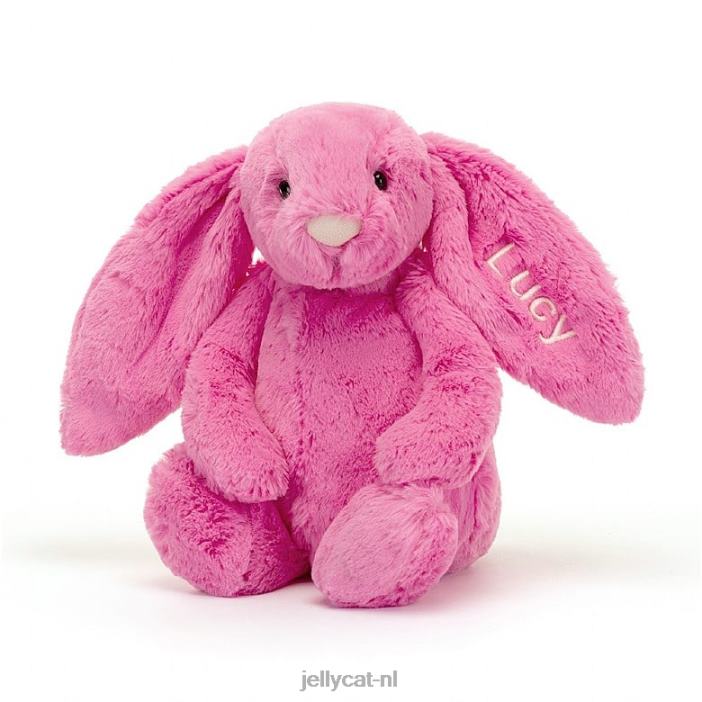 Jellycat gepersonaliseerd verlegen konijntje medium felroze NJJ68173 speelgoed-