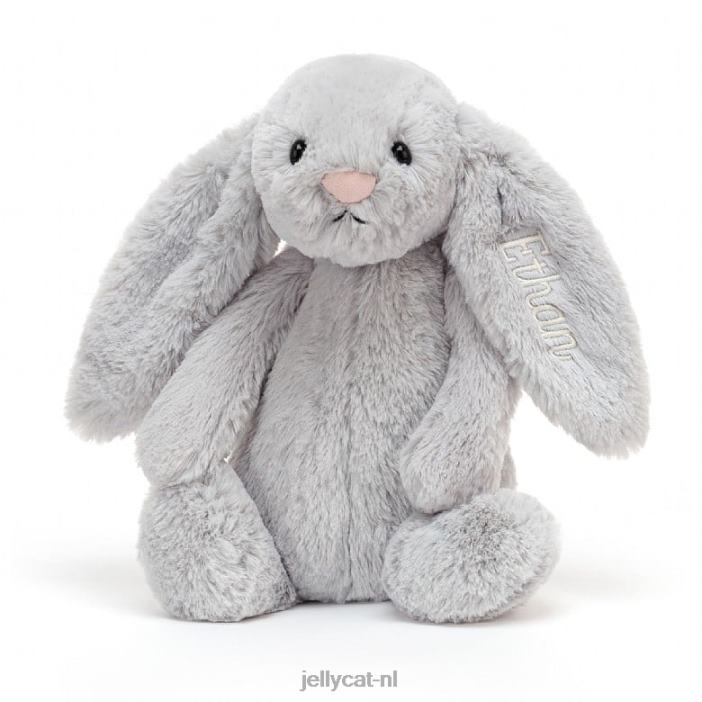 Jellycat gepersonaliseerd verlegen konijntje medium zilver NJJ68273 speelgoed-