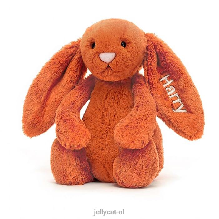 Jellycat gepersonaliseerd verlegen mandarijn konijntje medium oranje NJJ68502 speelgoed-