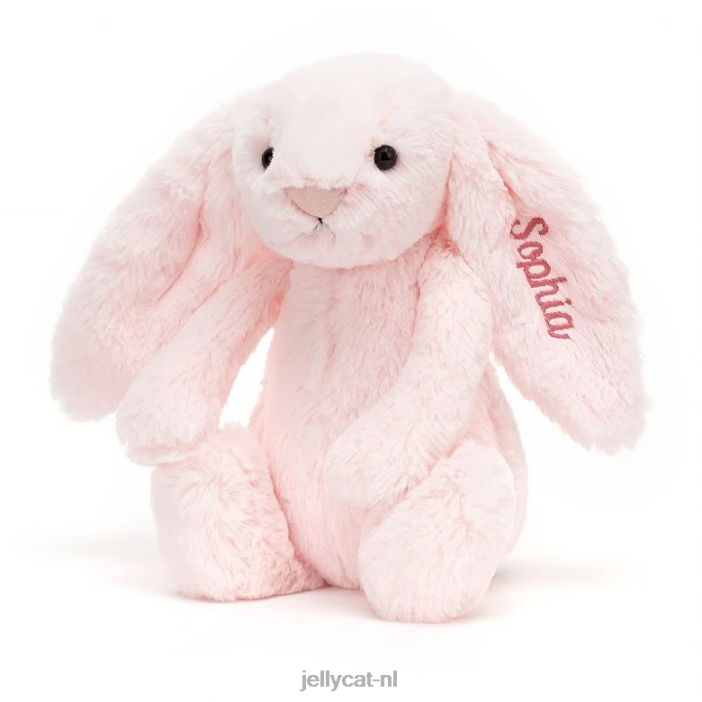Jellycat gepersonaliseerd verlegen roze konijntje medium babyroze NJJ6848 speelgoed-
