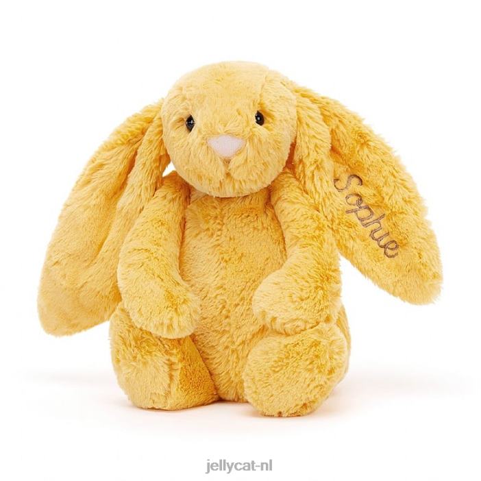 Jellycat gepersonaliseerde verlegen konijntje medium zonneschijn NJJ68314 speelgoed-