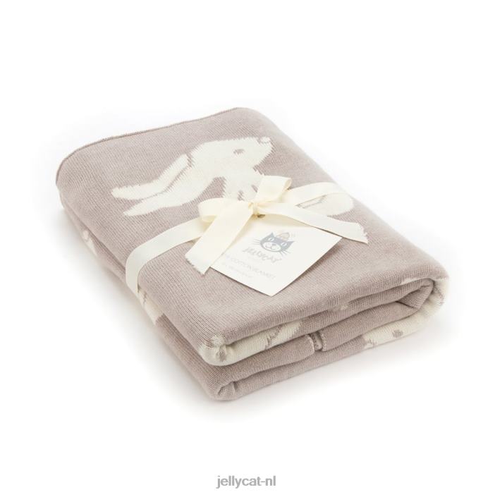 Jellycat verlegen konijnendeken beige NJJ68342 speelgoed-