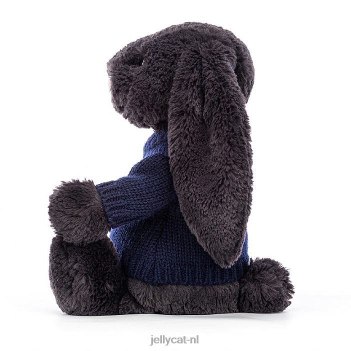 Jellycat verlegen y konijntje met gepersonaliseerde marineblauwe trui-inkt NJJ68514 speelgoed-