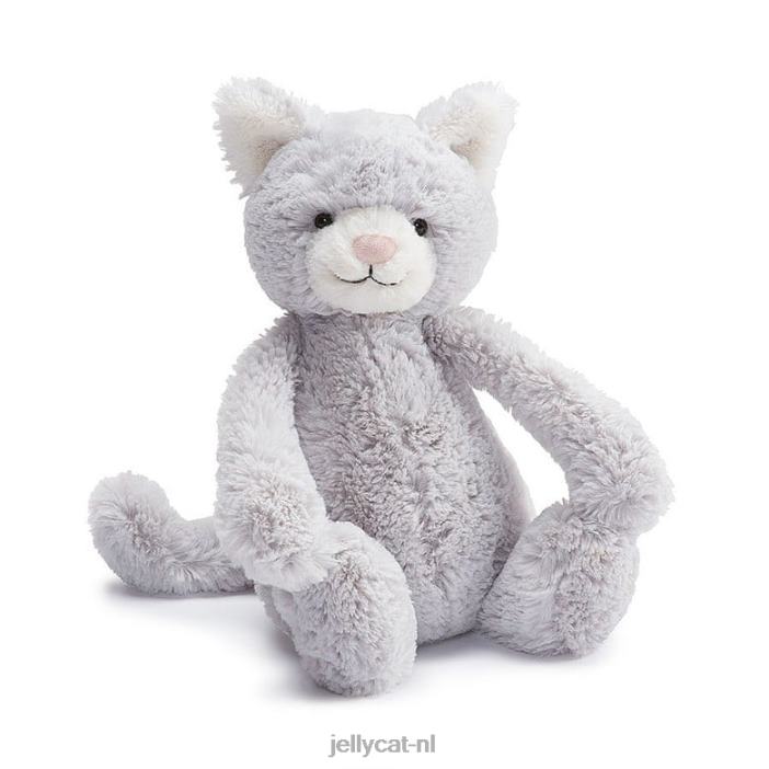 Jellycat verlegen grijze kat zilver NJJ68608 speelgoed-